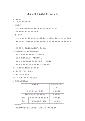 感应电流方向的判断楞次定律和答案.doc