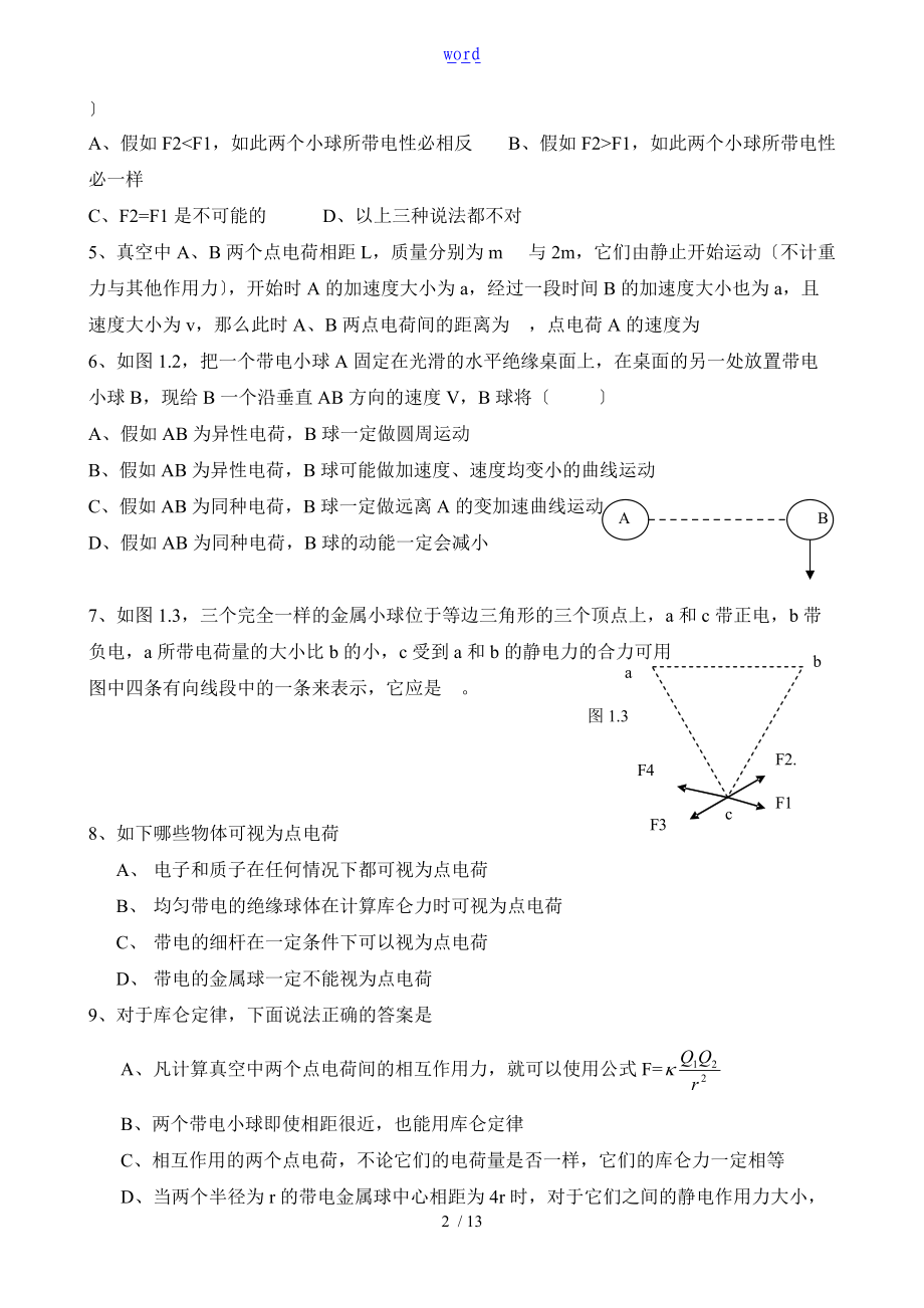 选修3-1静电场经典题型知识点总结材料.doc_第2页