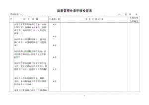 质量管理体系审核检查表全部.doc