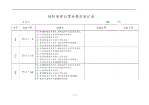 电工日常检查巡视记录文本.doc