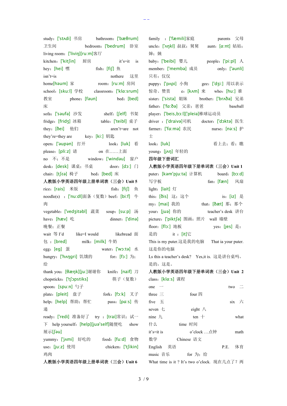 小学英语单词人版大全.doc_第3页
