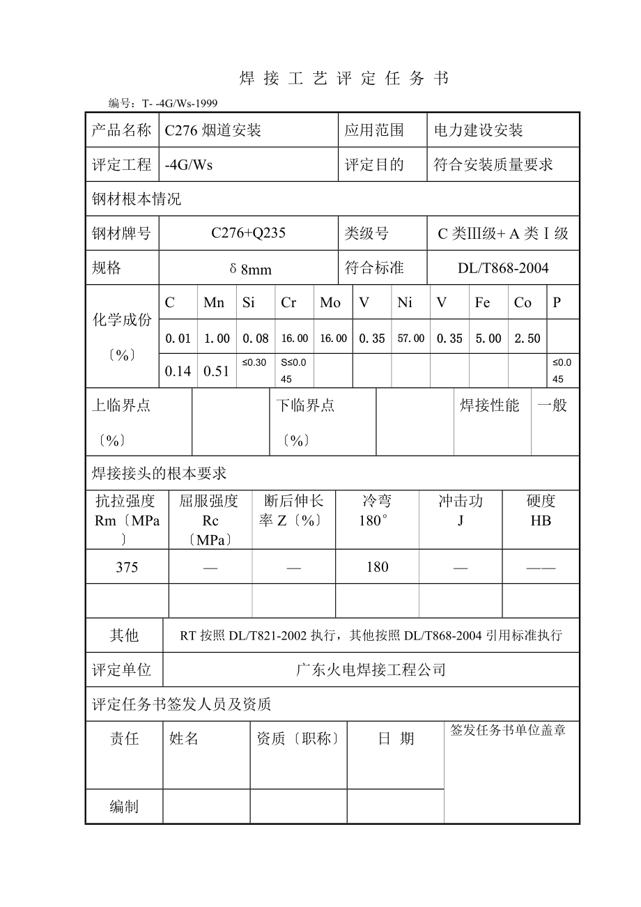 C276碳钢垂直固定焊接工艺评定.docx_第2页