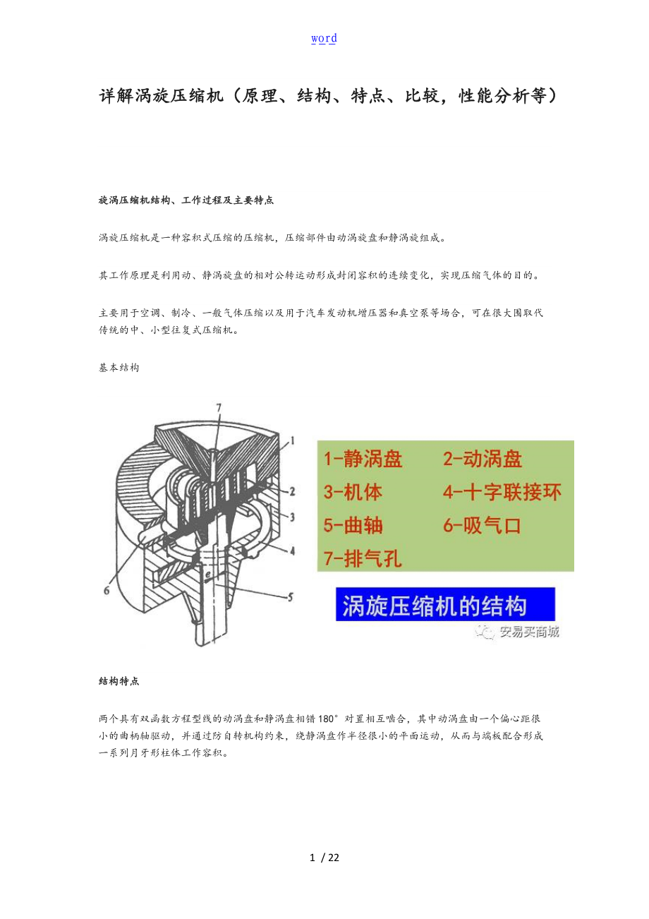 详解涡旋压缩机原理结构特点比较性能分析等.doc_第1页