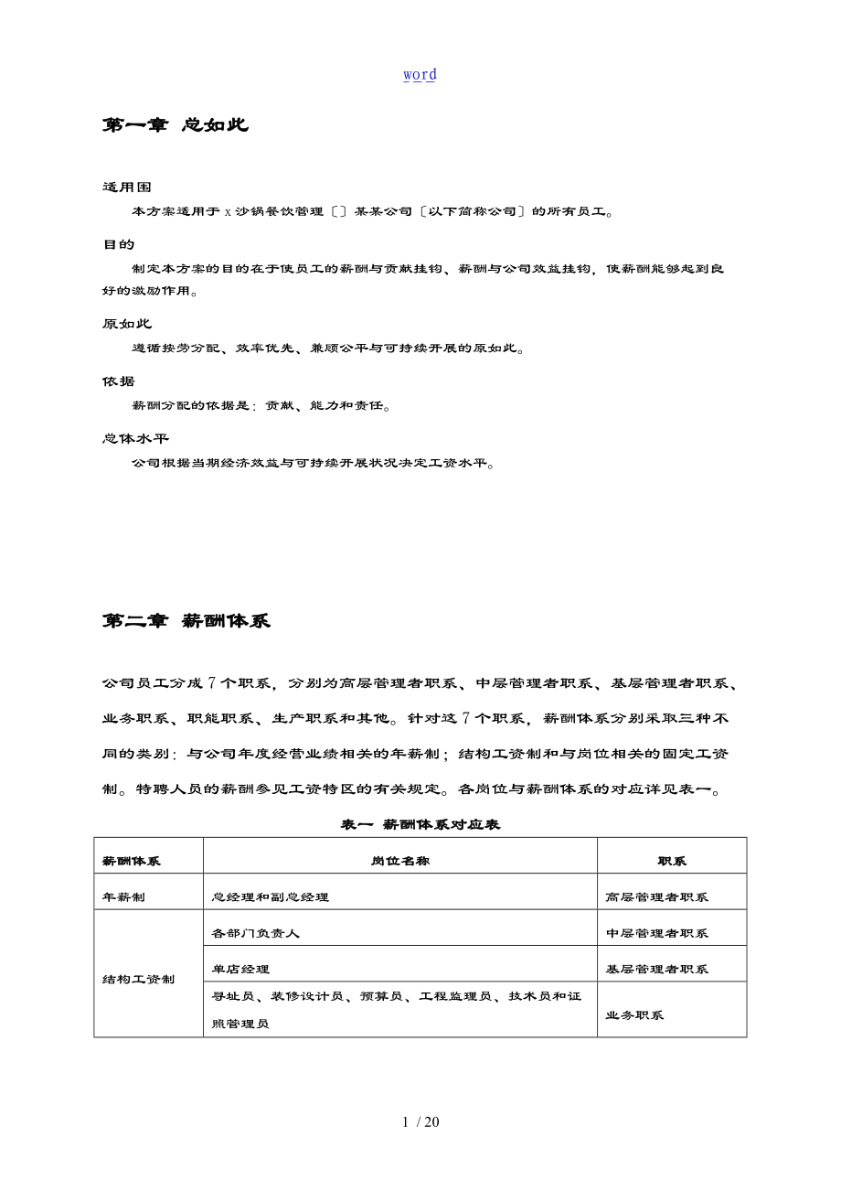 餐饮管理系统公司管理系统薪酬管理系统体系方案设计doc_26.doc_第3页