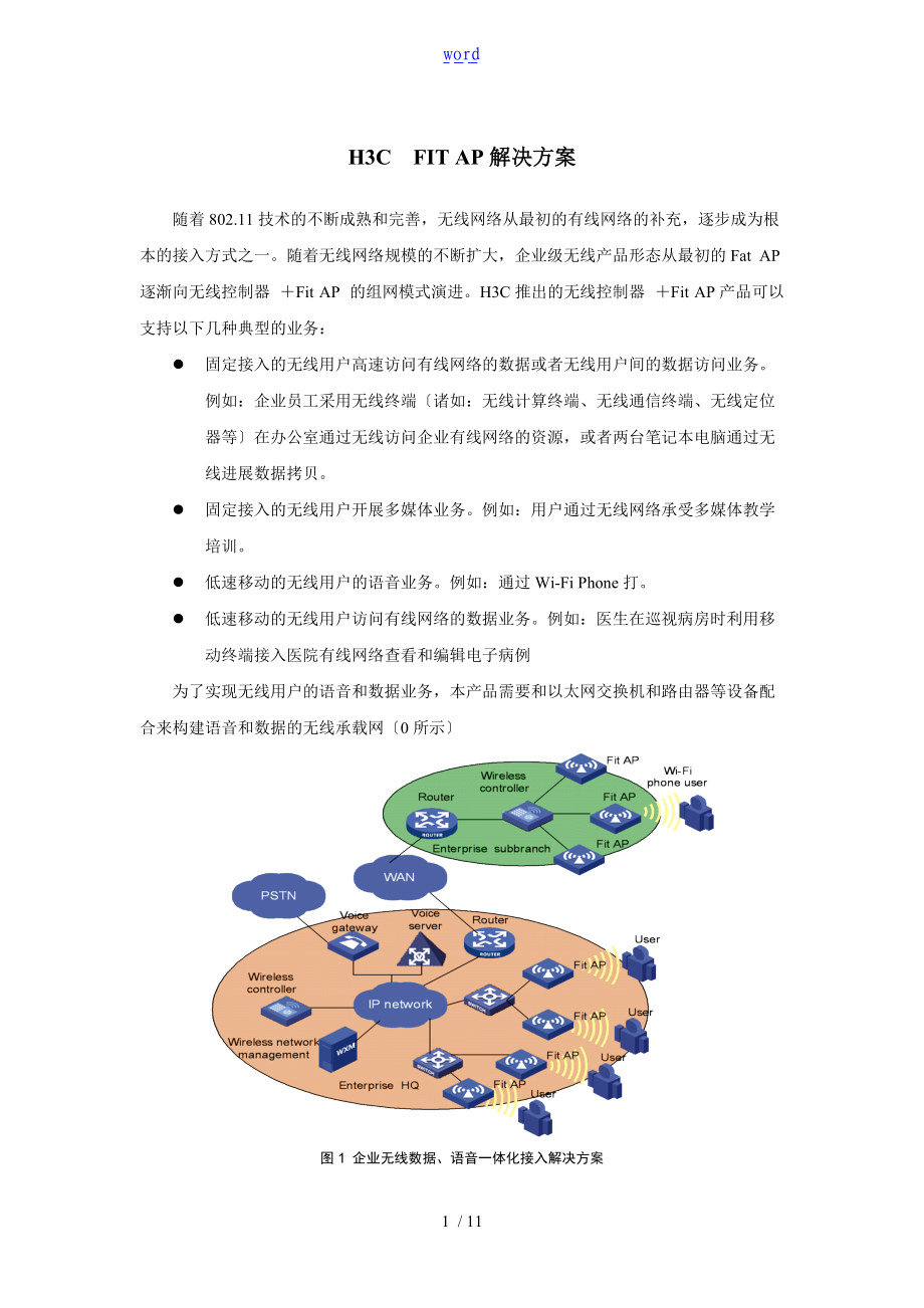 无线H3CFITAP解决方案设计彩页V2.00.doc_第1页