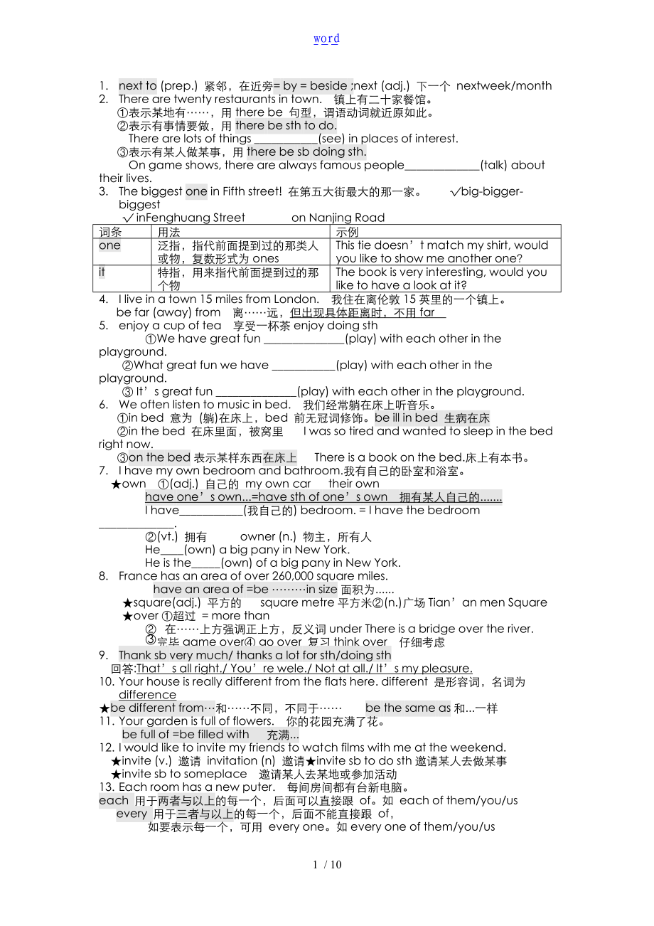 牛津英语7B期末复习知识点.doc_第1页