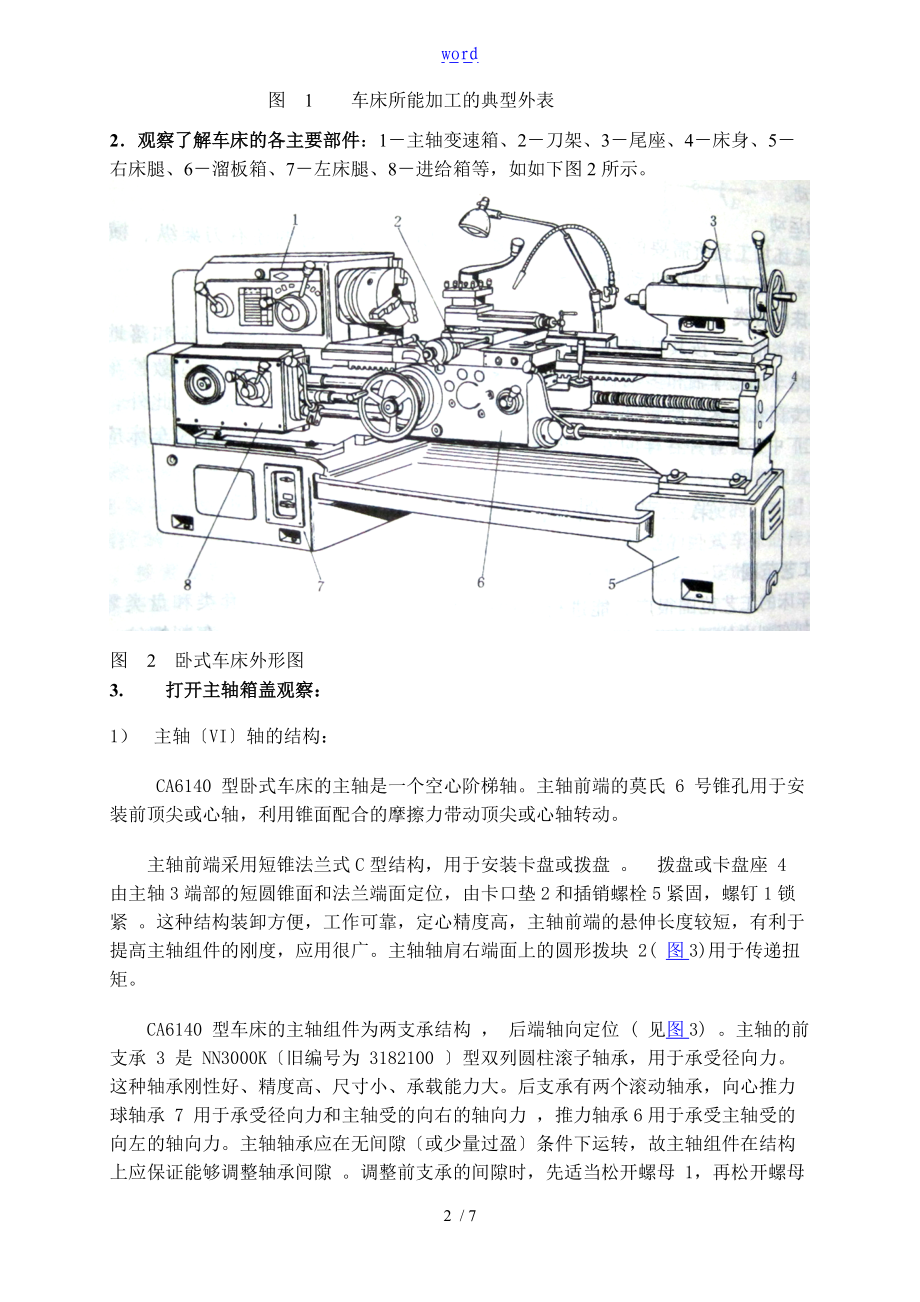 实验CA6140车床的功能与结构.doc_第2页