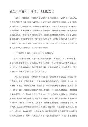 在全市中青年干部培训班上的发言.docx