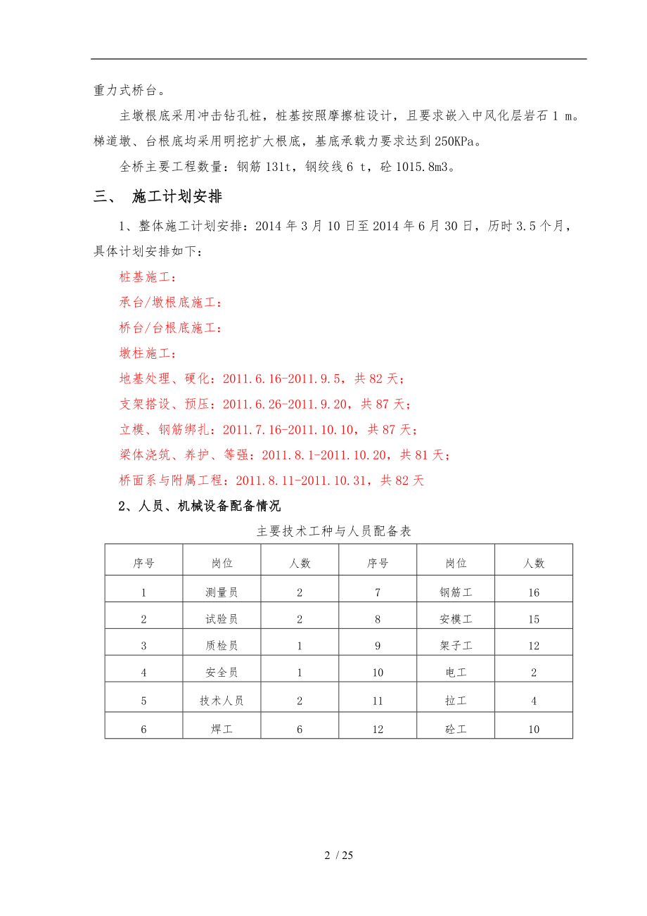 人行天桥工程施工组织设计方案.doc_第2页