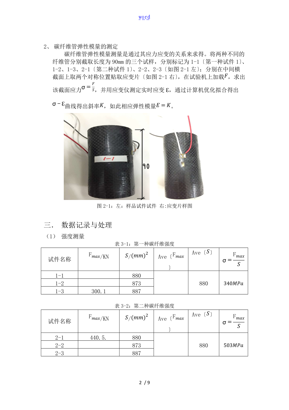 碳纤维管测定报告材料.doc_第2页