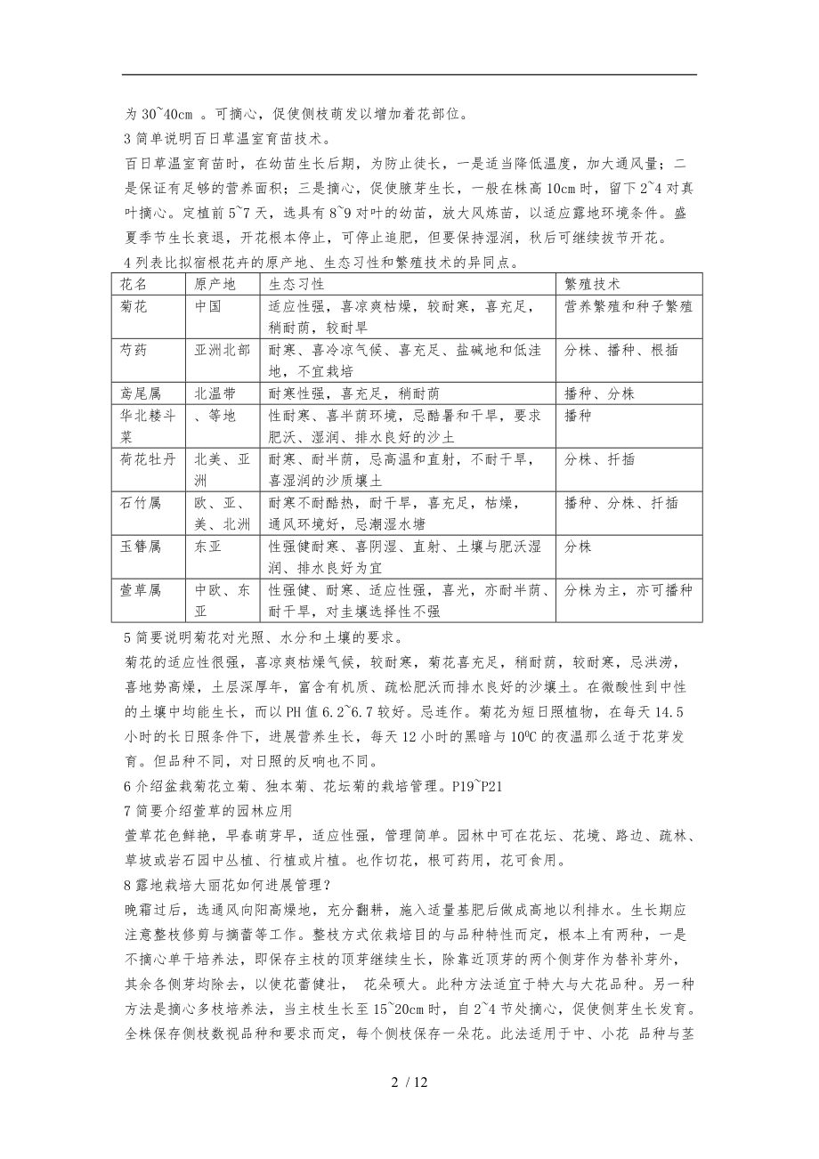 电大一村一花卉栽培技术课程形成性考核册作业答案.doc_第2页