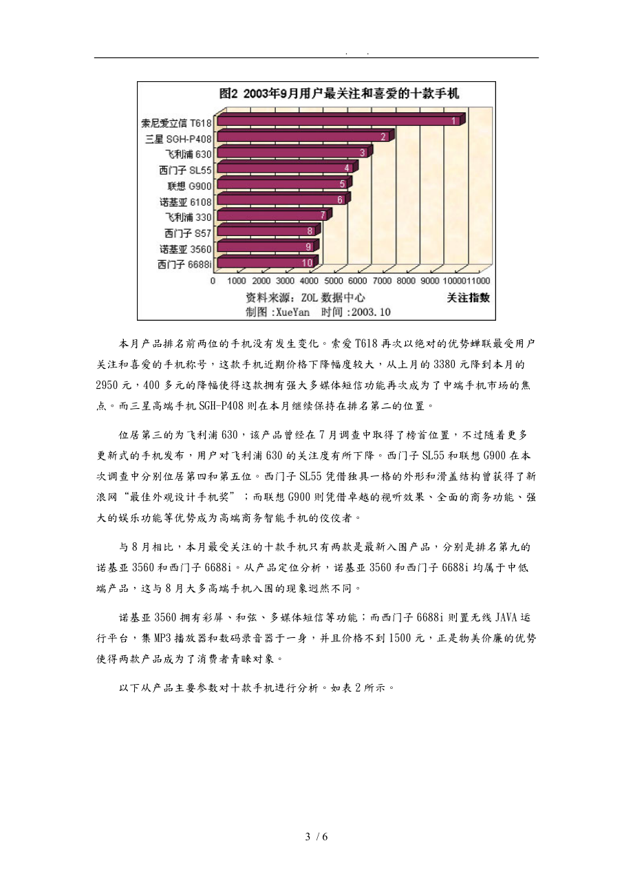 手机市场用户喜爱度和价格分析报告模版.doc_第3页