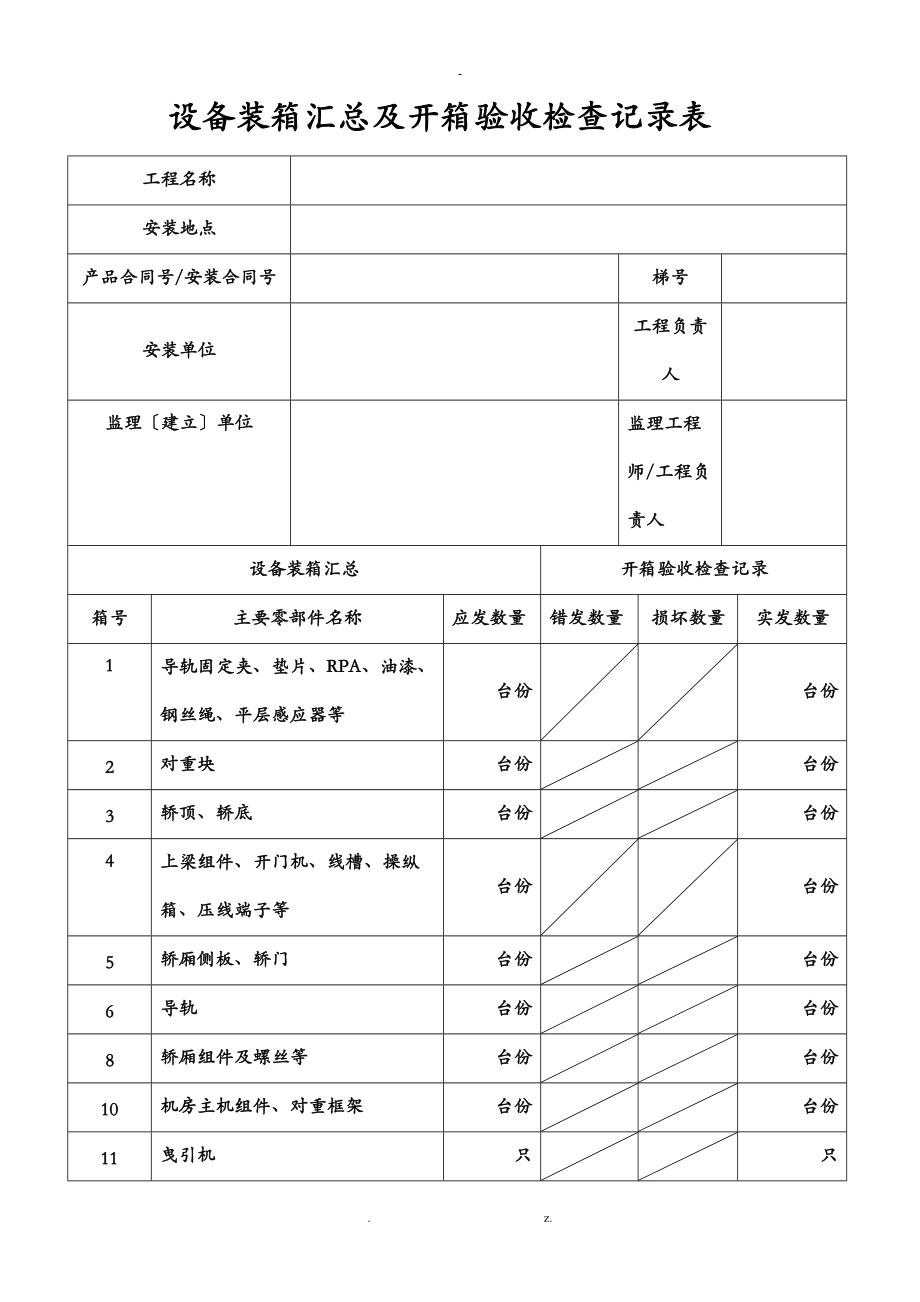 电梯质量验收记录表.doc_第2页