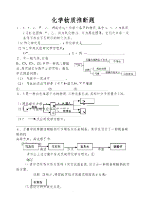 九级化学上册推断题专项训练.doc