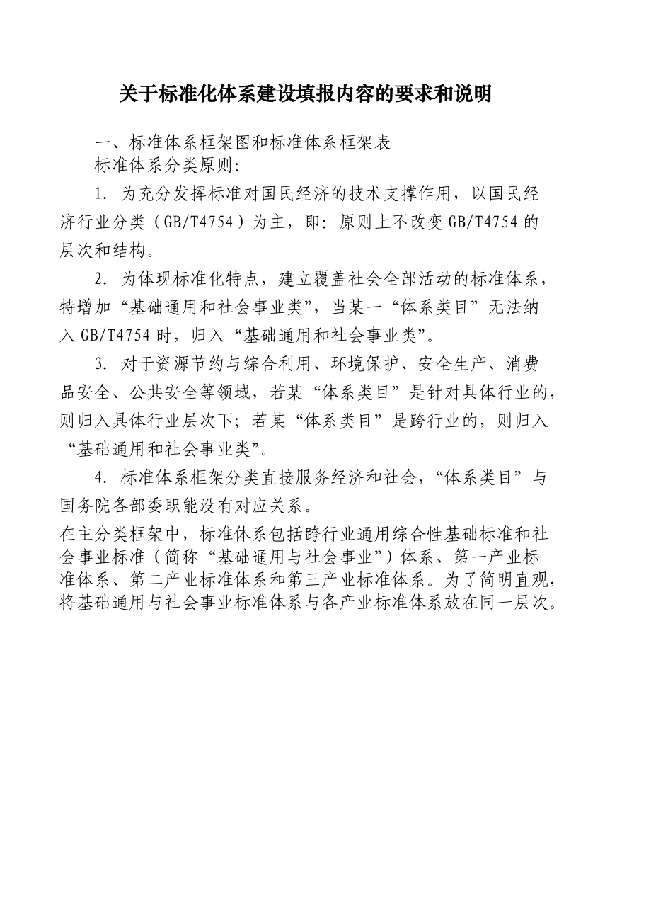 关于标准化体系建设填报内容的要求和说明-中华人民共和国民.docx_第1页