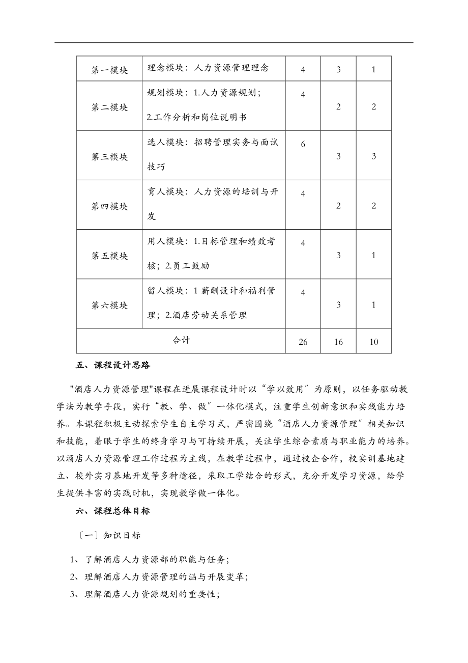 酒店人力资源管理课程标准.doc_第2页