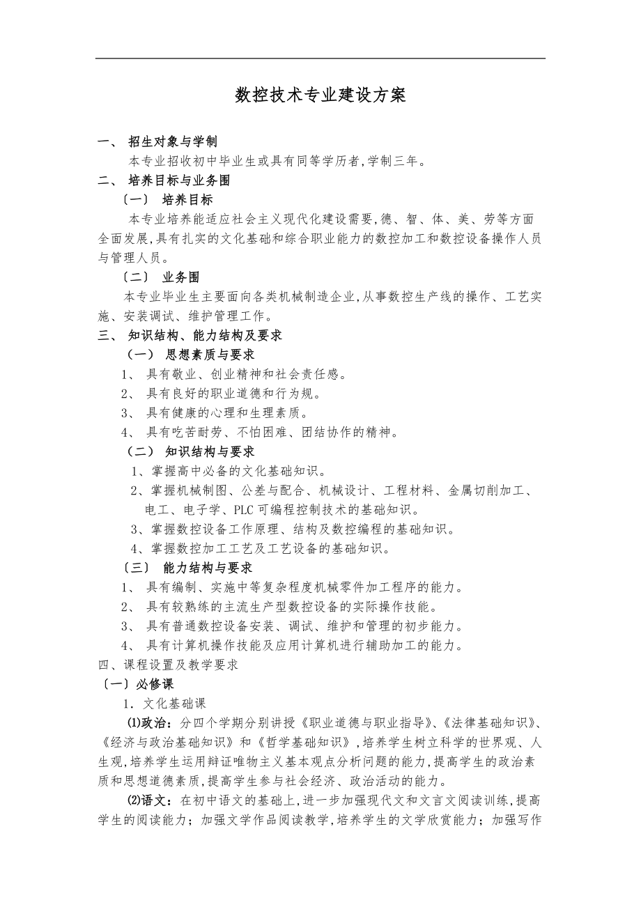 数控技术专业建设方案详细.doc_第1页