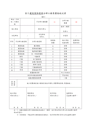 建筑装饰装修分部工程验收记录文本.doc