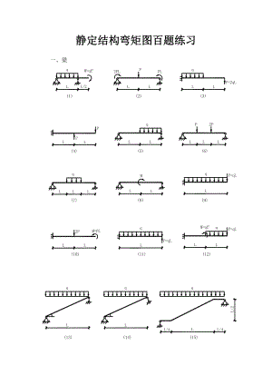 结构力学静定结构弯矩图练习100题.doc