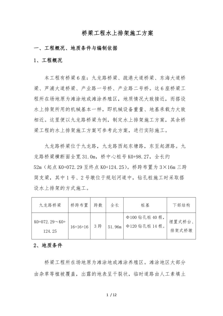 桥梁工程水上排架工程施工组织设计方案.docx_第2页