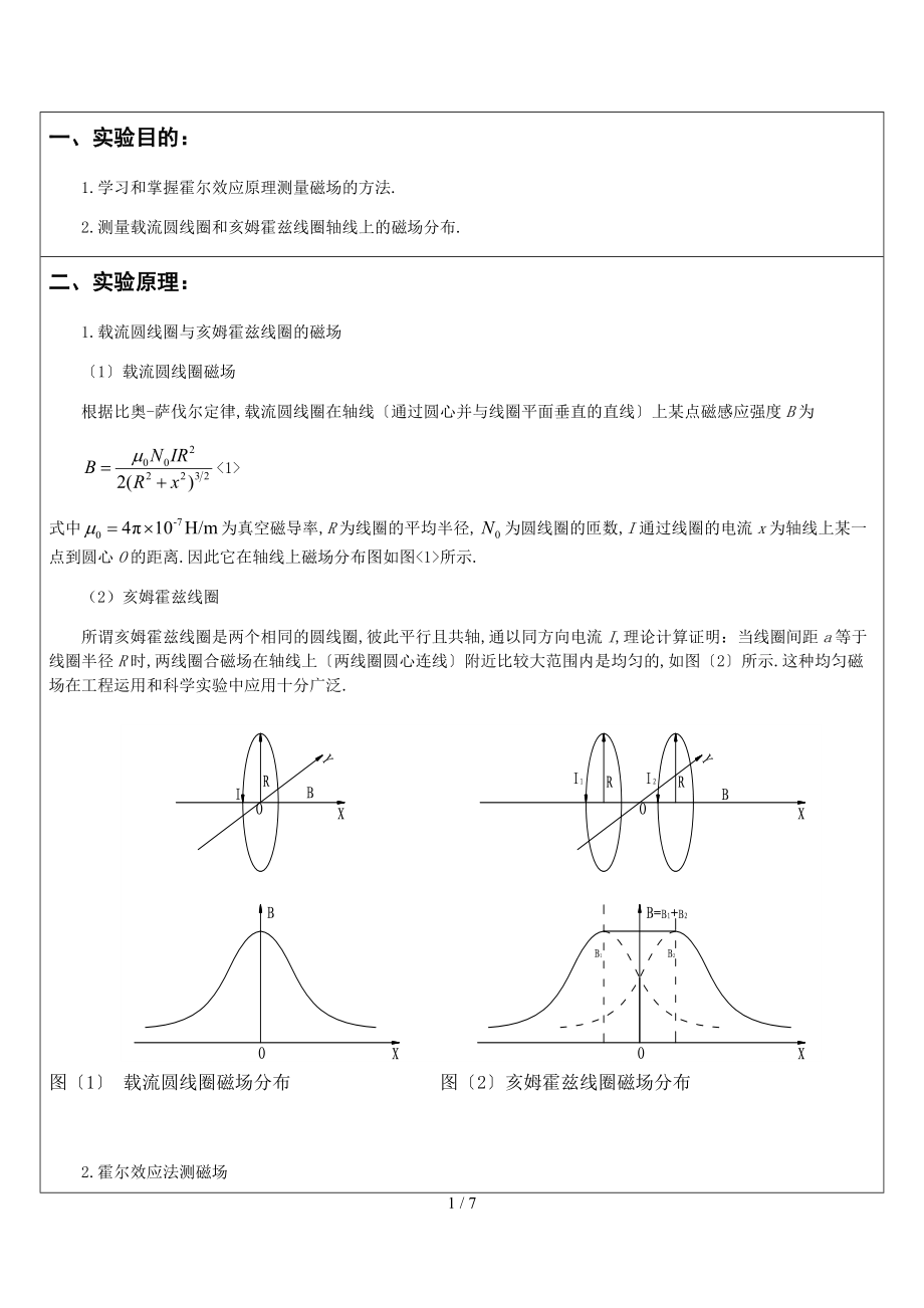 亥姆霍兹线圈磁场-南昌大学-物理实验.docx_第1页