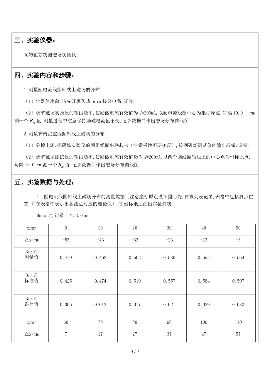 亥姆霍兹线圈磁场-南昌大学-物理实验.docx_第3页