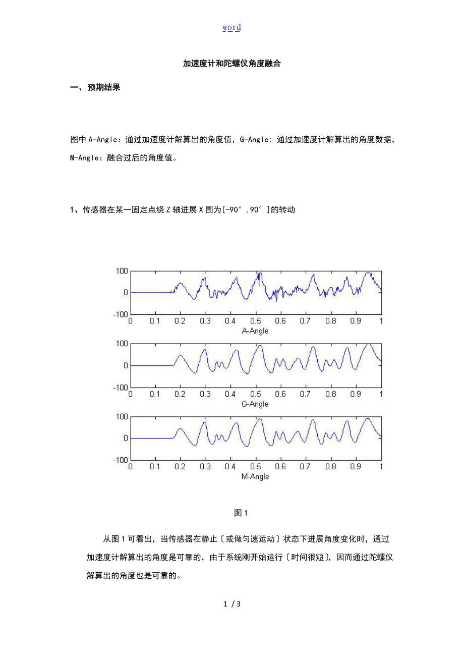 陀螺仪和加速度传感器角度融合算法.doc_第1页