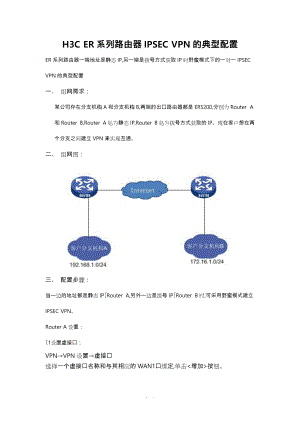 H3C_ER系列路由器IPSEC_VPN的典型配置.doc