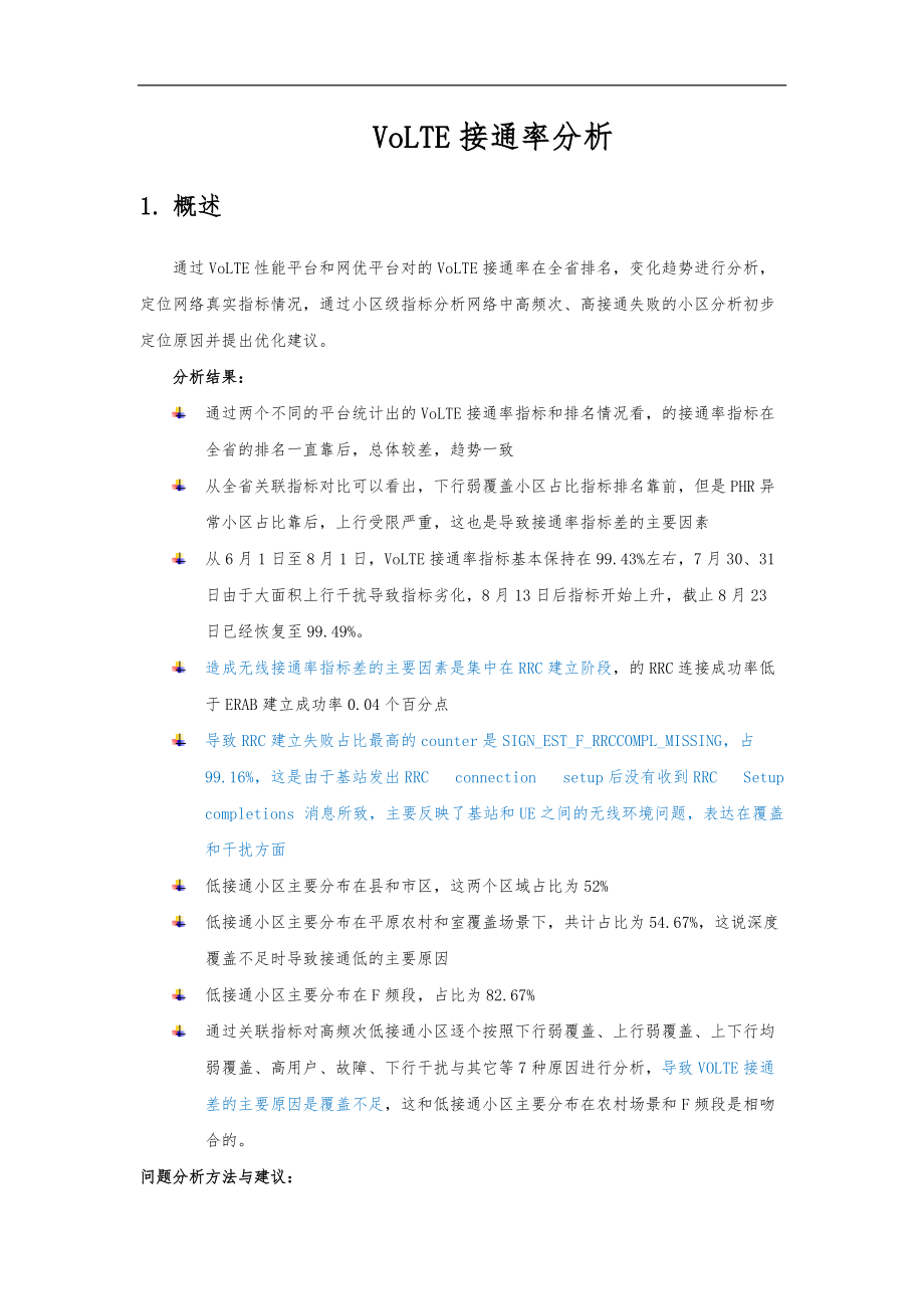 VoLTE接通率分析报告模版.doc_第1页