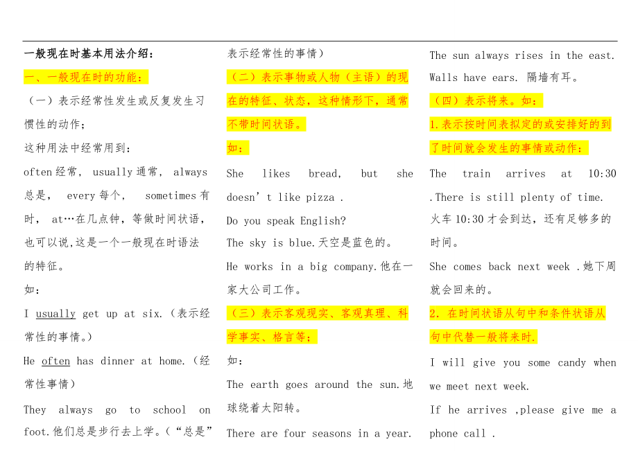 一般现在时知识点汇总.doc_第1页