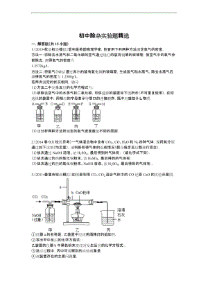 初中除杂专题练习含答案解析初中化学.doc