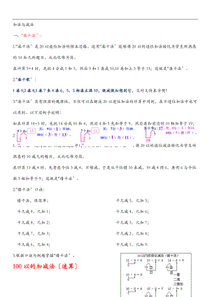 加法及减法-凑十法及借十法.doc