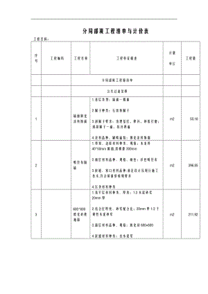 办公室基础装修清单.doc