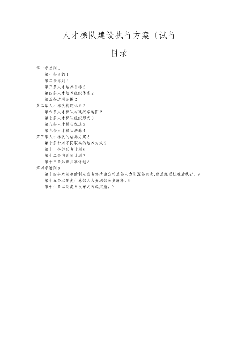 人才梯队建设执行方案试行.doc_第1页