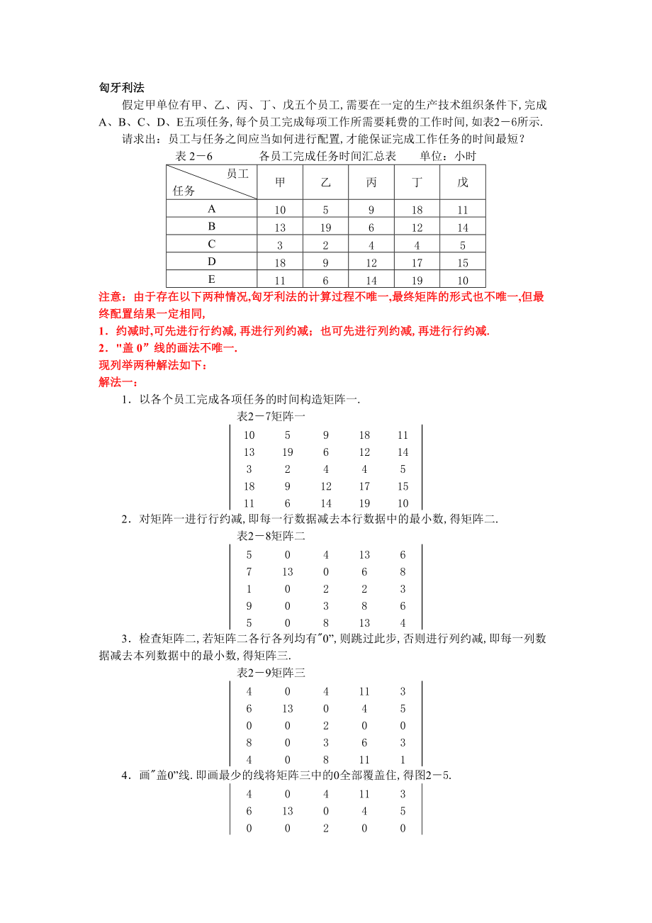 人力资源级匈牙利法解题思路.doc_第1页