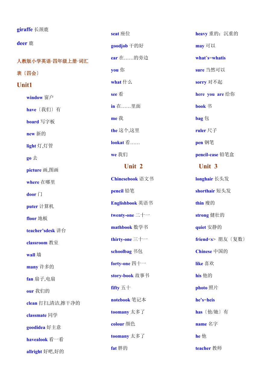 人教版小学英语三级上册单词表好.doc_第3页