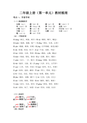 二级上册第一单元知识点总结.doc