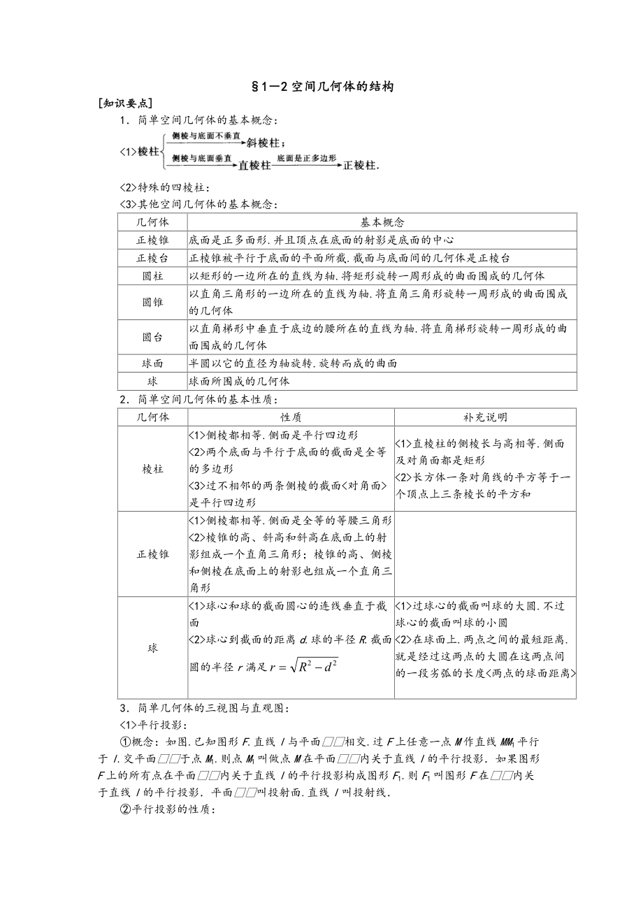 空间几何体的结构和练习题.doc_第1页