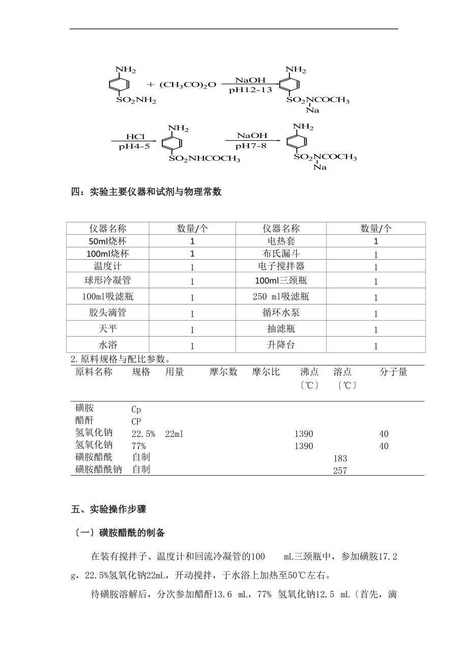 磺胺醋酰钠的合成.方案设计.doc_第2页