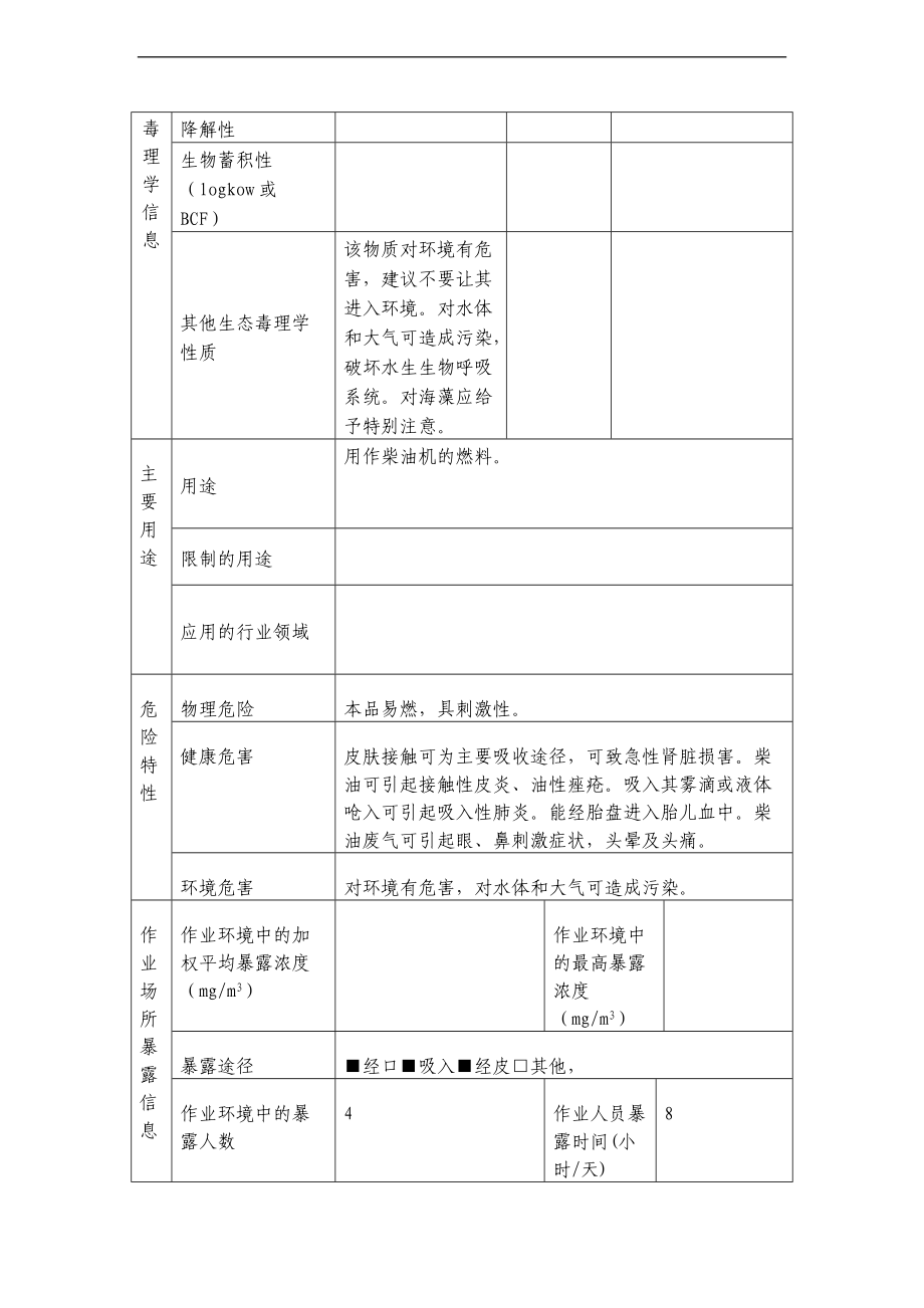 危险化学品信息表_柴油.doc_第3页