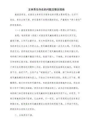 主体责任存在的问题及整改措施（六页）.docx