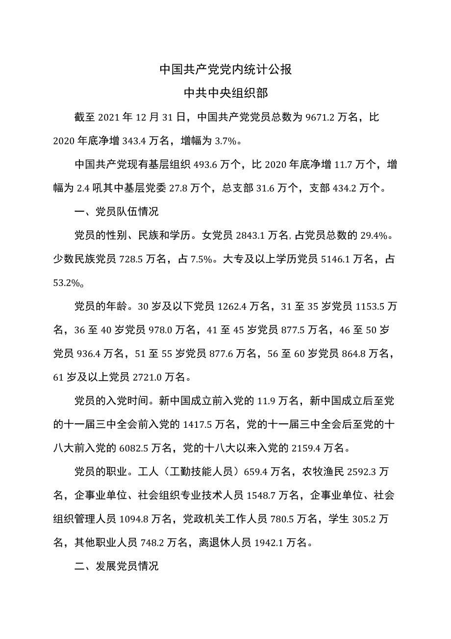 中国共产党党内统计公报（2022）.docx_第1页