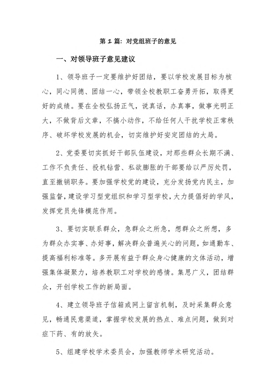 对党组班子的意见5篇.pdf_第1页