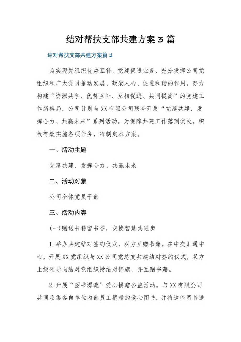 结对帮扶支部共建方案3篇.pdf_第1页