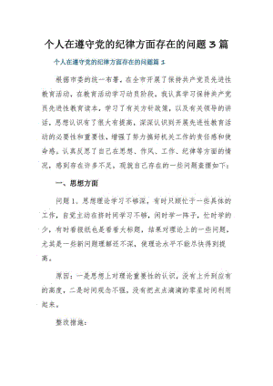 个人在遵守党的纪律方面存在的问题3篇.pdf