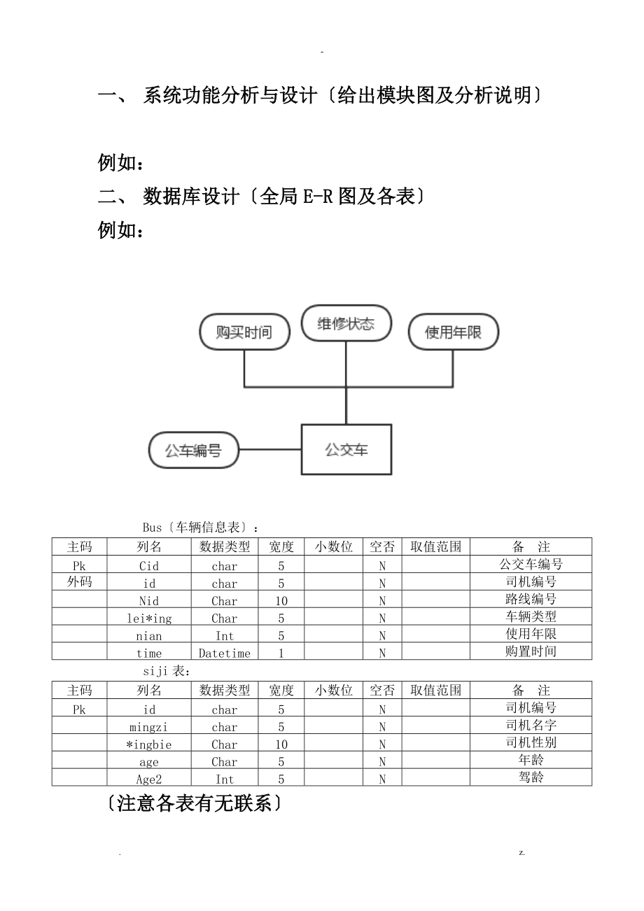 数据库公交车管理系统课程设计报告.doc_第2页