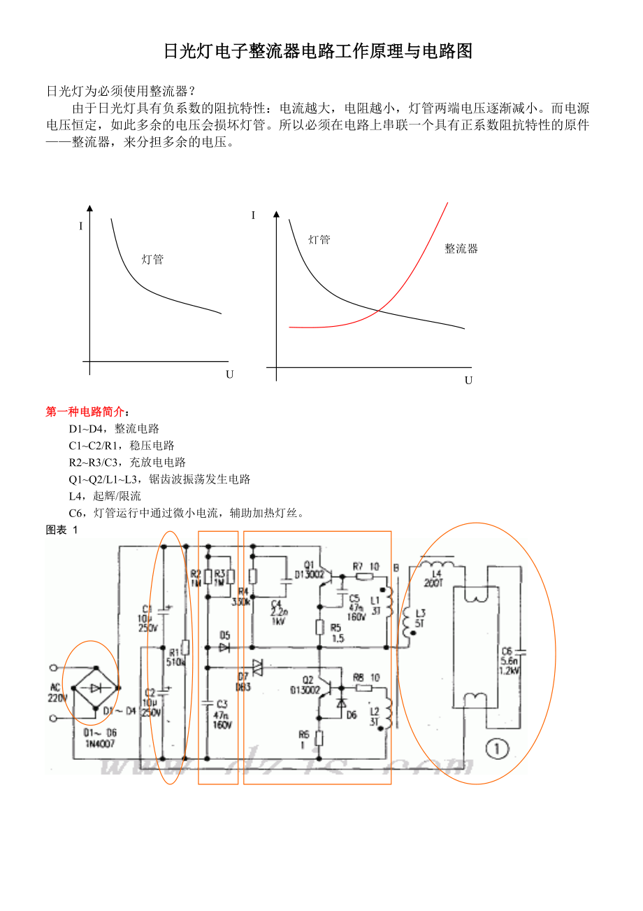 日光灯电子的整流器电路工作原理及13种电路图.doc_第1页