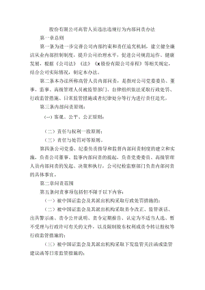 股份有限公司高管人员违法违规行为内部问责办法附表.docx