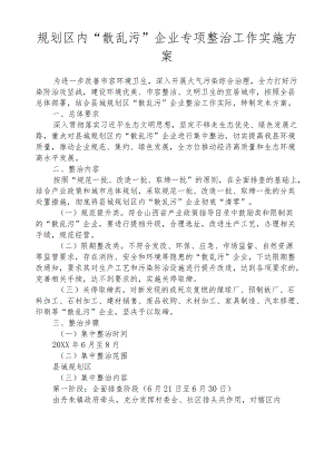 规划区内“散乱污”企业专项整治工作实施方案.docx