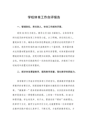 高级中学体育工作自评报告十篇合辑.docx